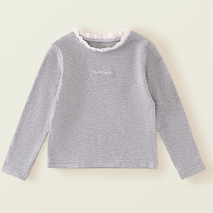【90-140】首元レースロングTシャツ