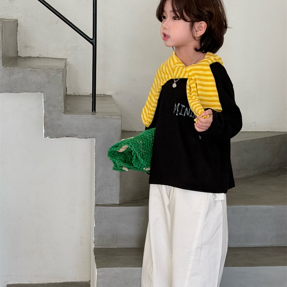 【90-150】英字デザインカジュアルロンT