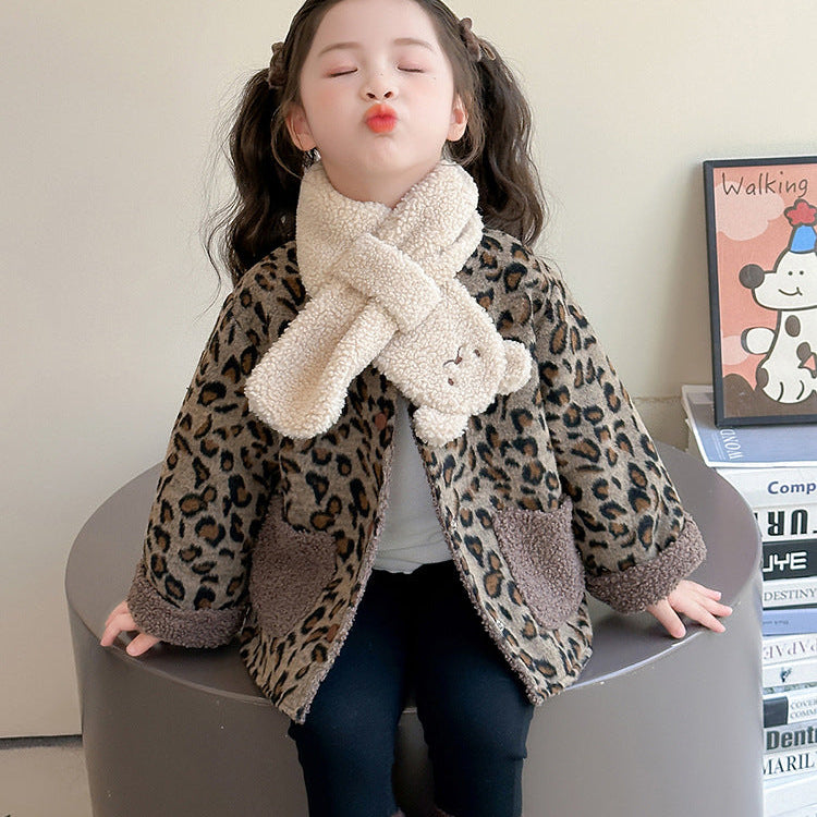 【90-140】裏ボアレオパード柄ジャケット