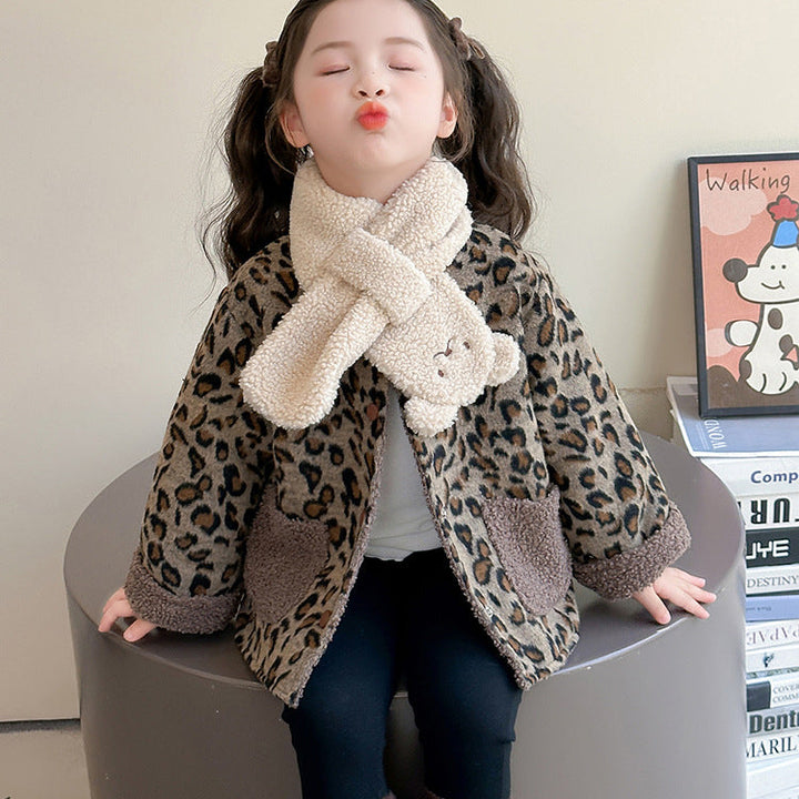 【90-140】裏ボアレオパード柄ジャケット