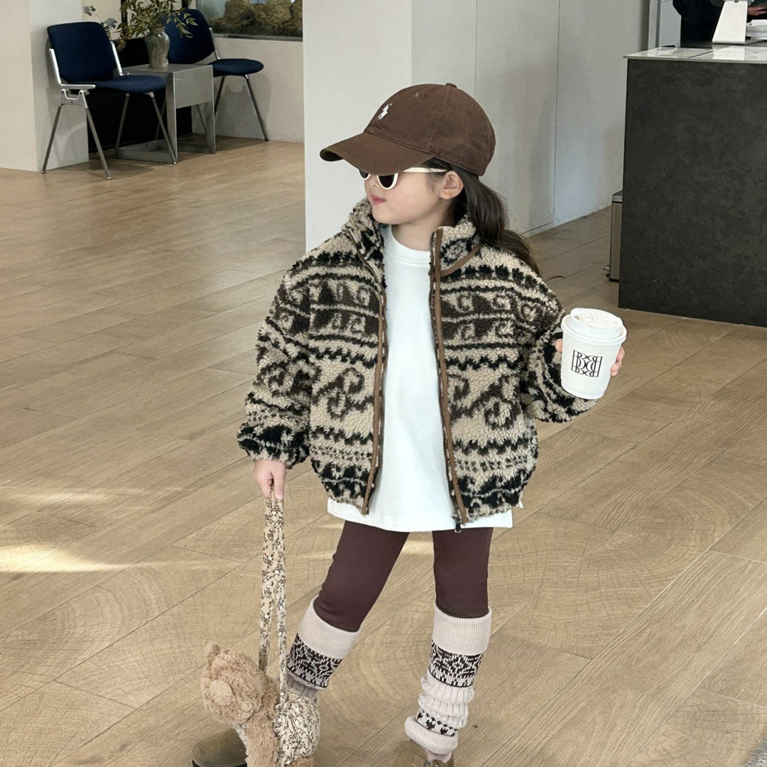 【90-140】パターンプリントボアジャケット