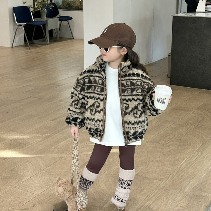 【90-140】パターンプリントボアジャケット