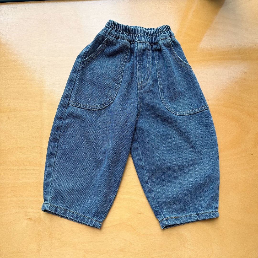 【80-150】ビッグポケットカーブデニムパンツ
