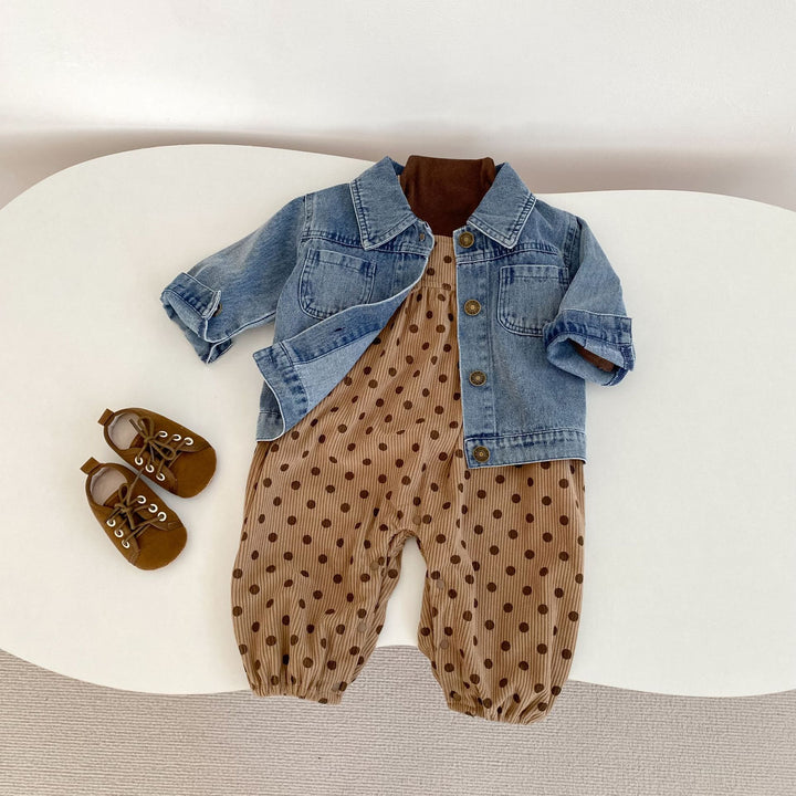 【73-100】ドット柄サロペットパンツ