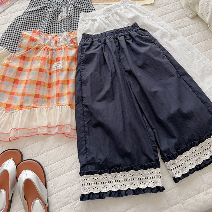 【90-150】ヘムデザインロングパンツ