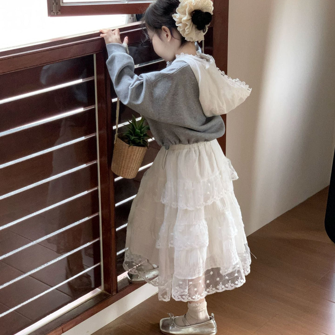 【90-140】レースフーディースウェットプルオーバー