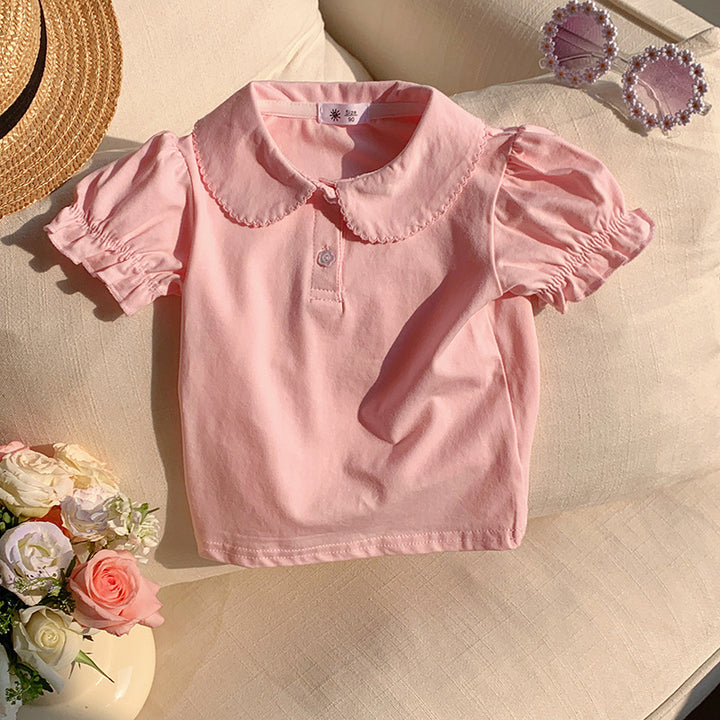 【90-140】パフスリーブポロシャツ