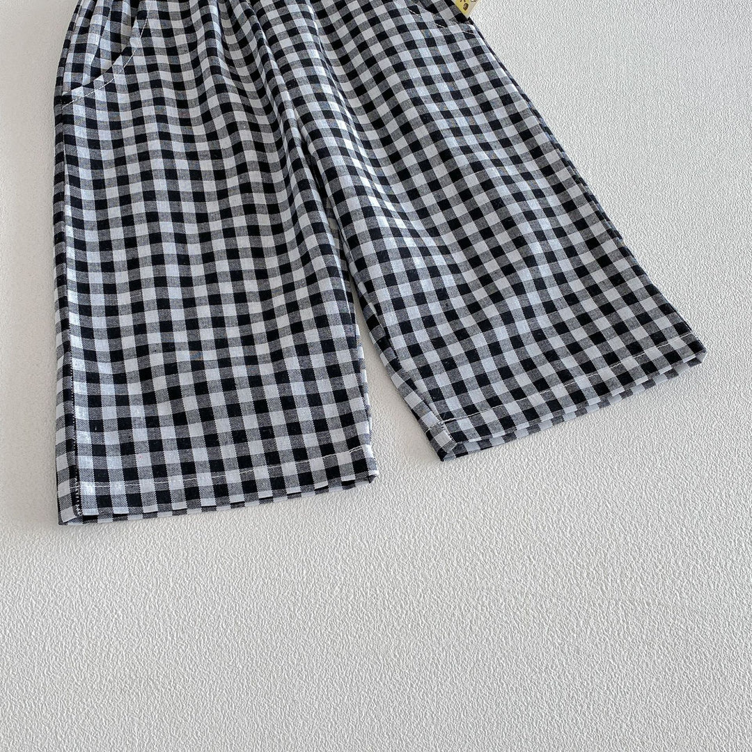 【73-110】ギンガムチェックバックデザインセットアップ