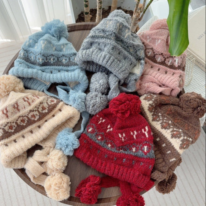 【48-52cm】ポンポン付きニット帽