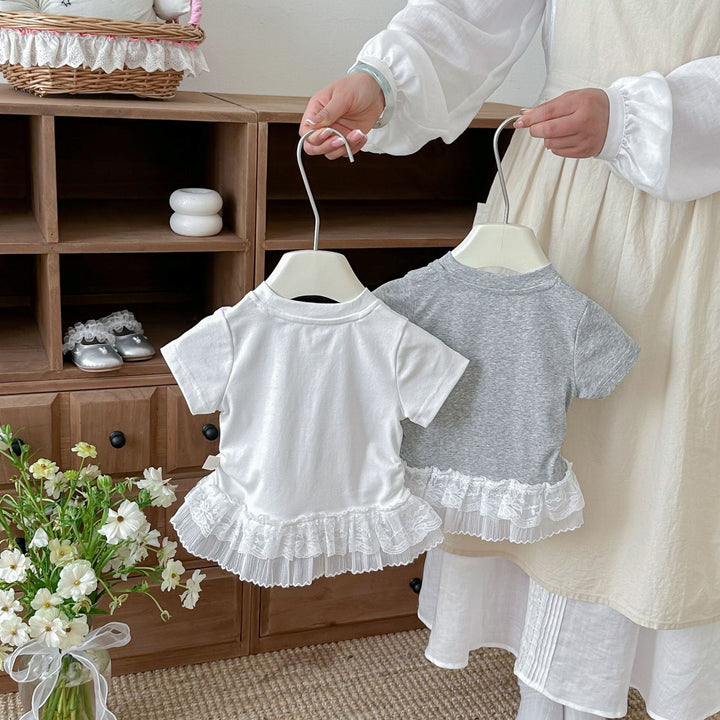 【73-110】レースティアードヘムTシャツ