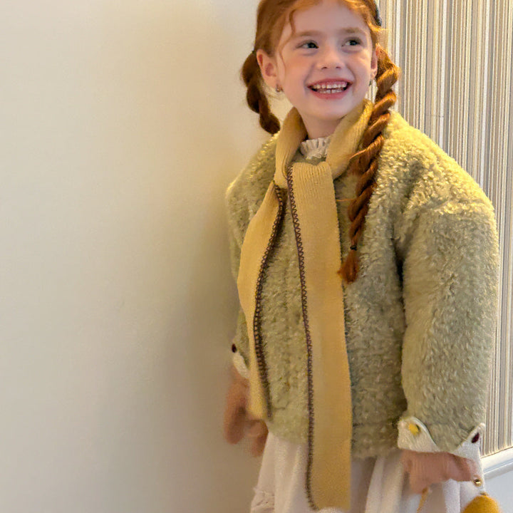 【90-140】ボタンデザインボアショートコート