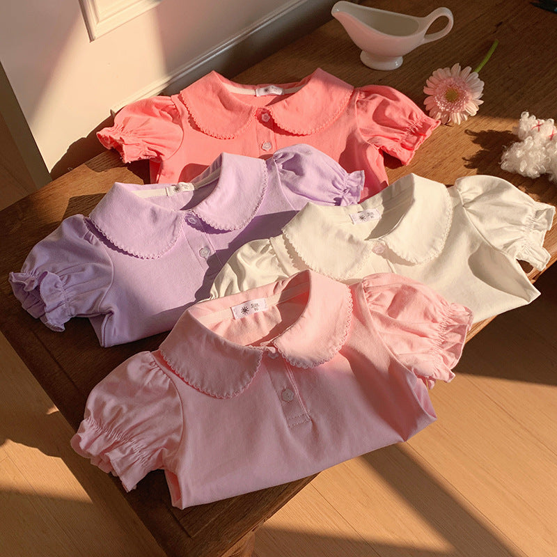 【90-140】パフスリーブポロシャツ