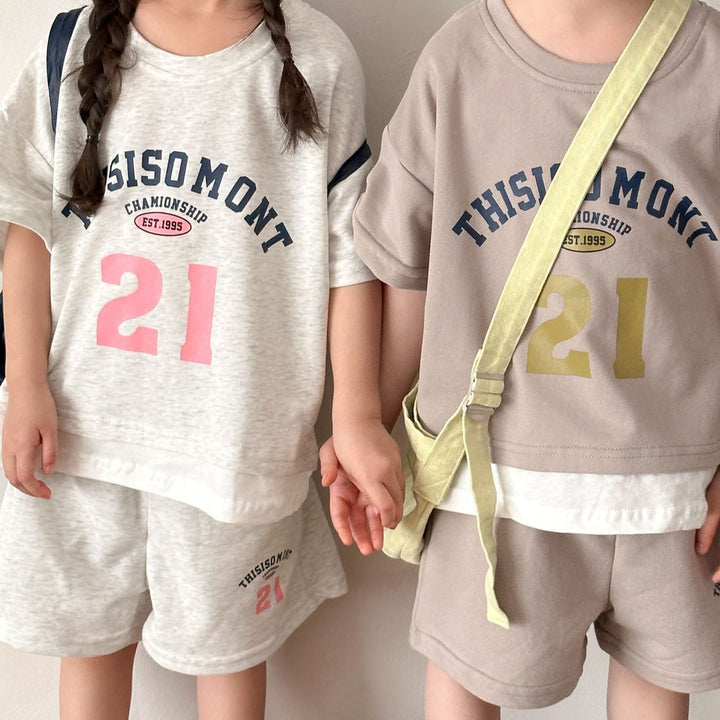 【80-150】ロゴプリントリラックスセットアップ