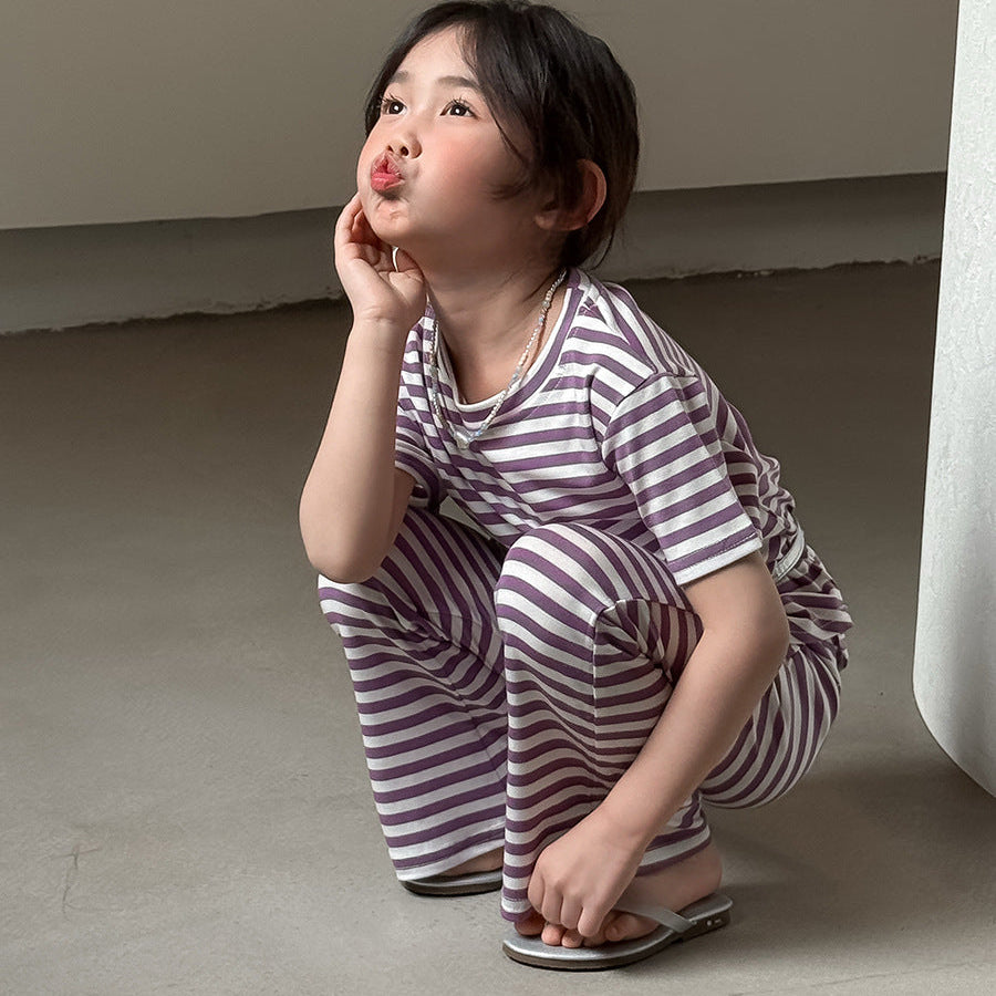 【90-140】ボーダー柄セットアップ