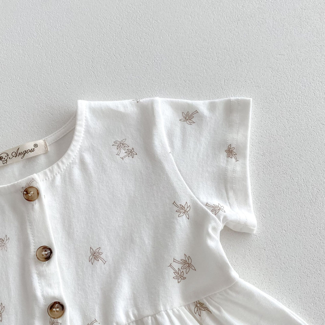 【80-130】パームツリー半袖ワンピース