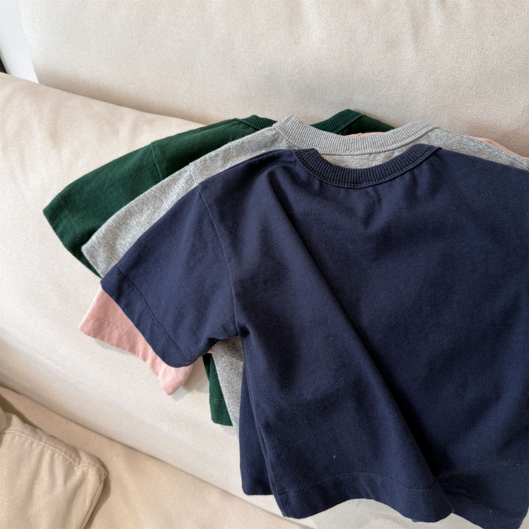 【80-130】英字ロゴプリントTシャツ