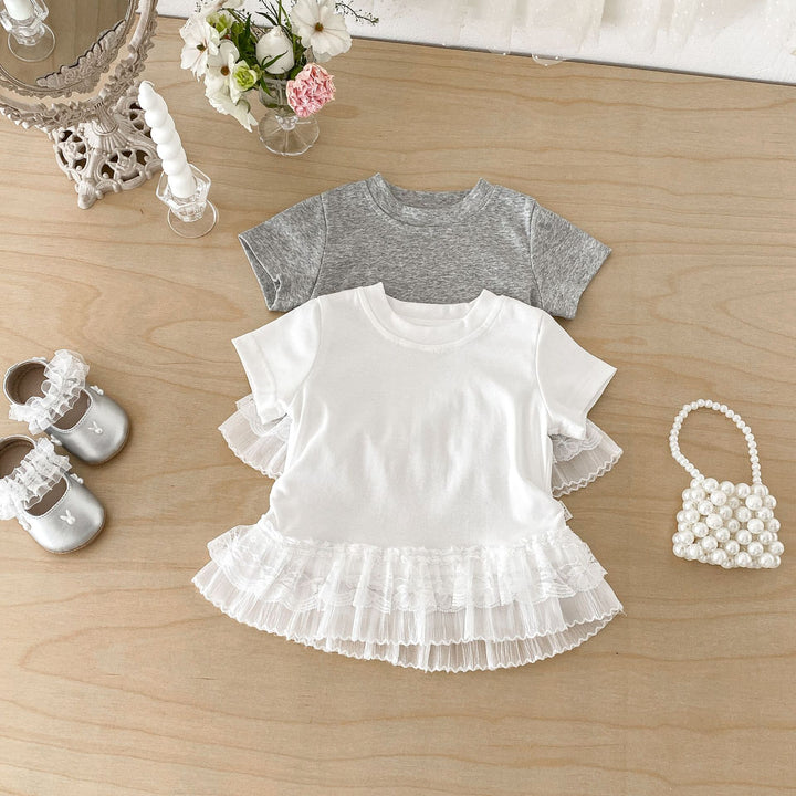 【73-110】レースティアードヘムTシャツ