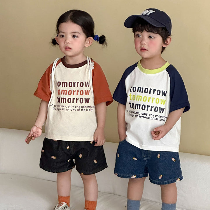 【80-150】英字ロゴラグランスリーブTシャツ