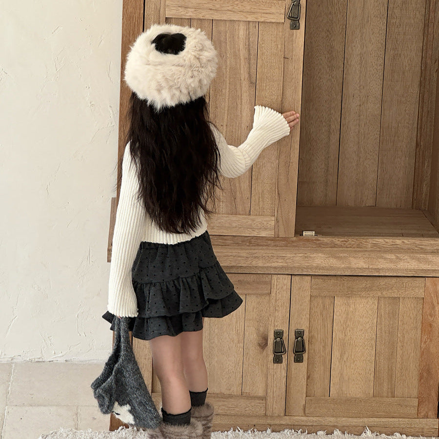 【90-150】ヘムデザインリブカーディガン