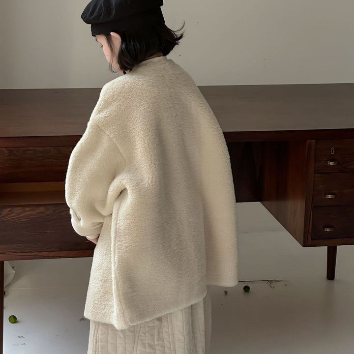 【90-150】ワンポイントふわふわコート