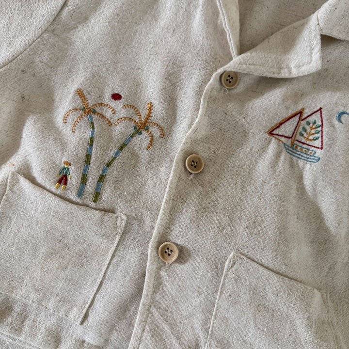 【80-150】ナチュラル半袖セットアップ