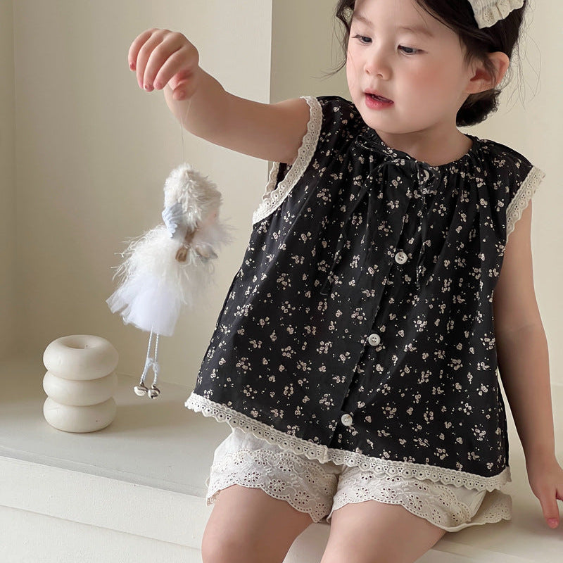 【90-140】レースヘムショートパンツ