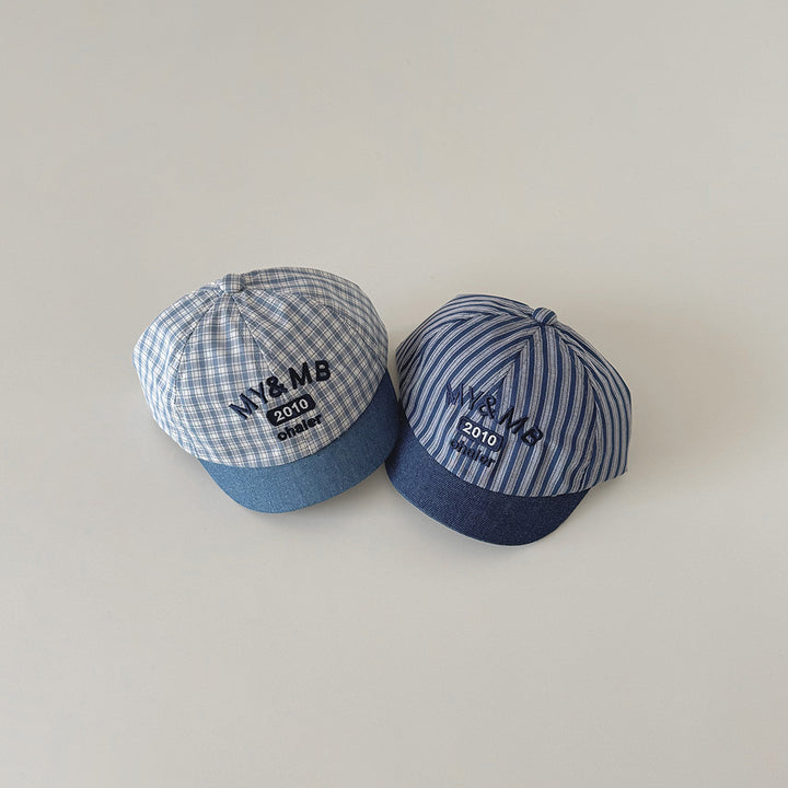 【46-49cm】ロゴデザイン総柄ベビーキャップ