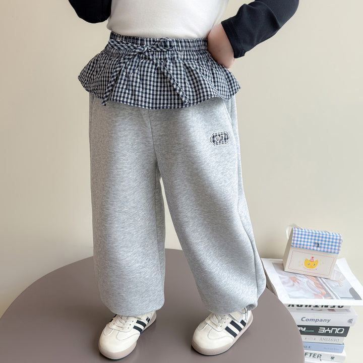 【90-140】レイヤード風スウェットパンツ