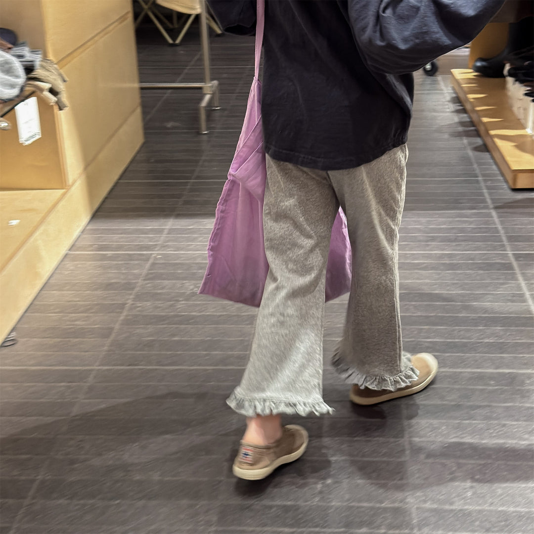 【80-130】フリルヘムロングパンツ