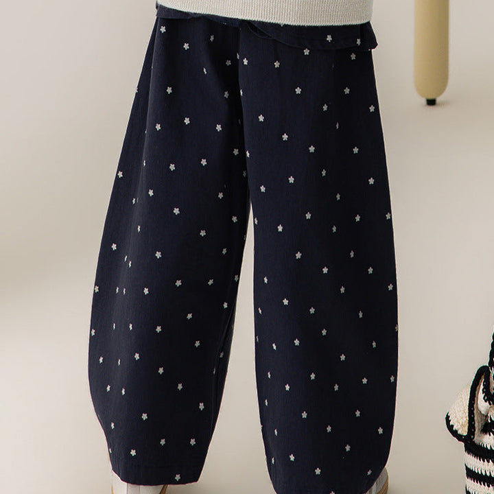 【90-150】レイヤード風星柄パンツ