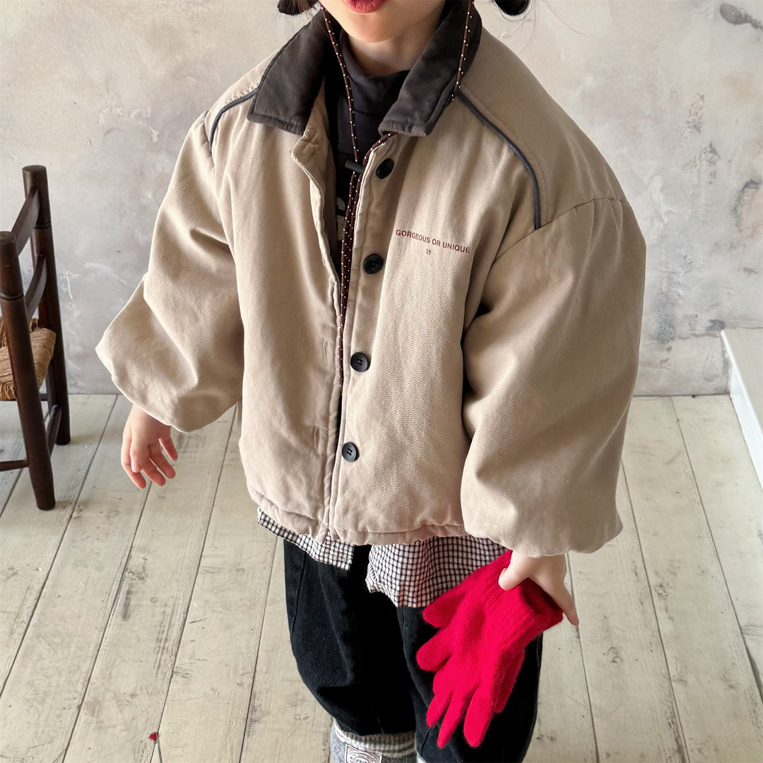 【80-130】バイカラー中綿ジャケット