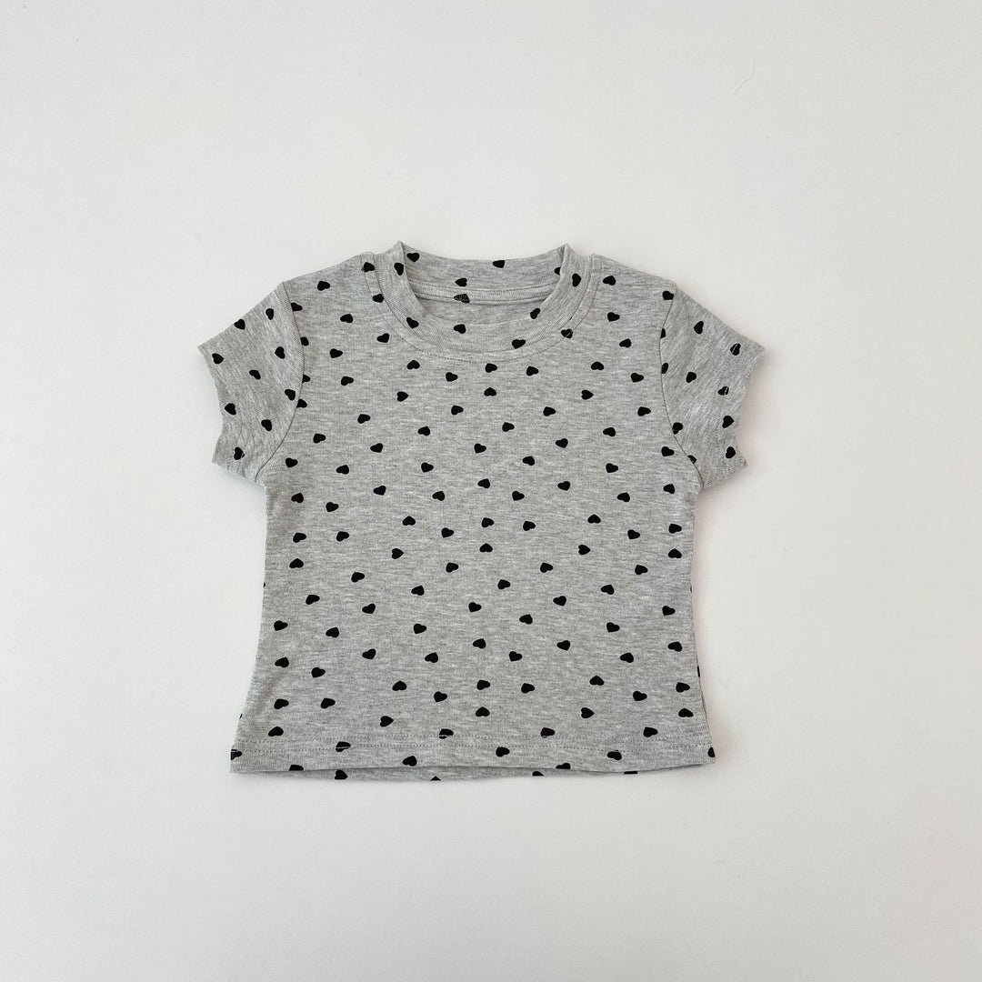 【73-130】ハート柄ベーシックTシャツ
