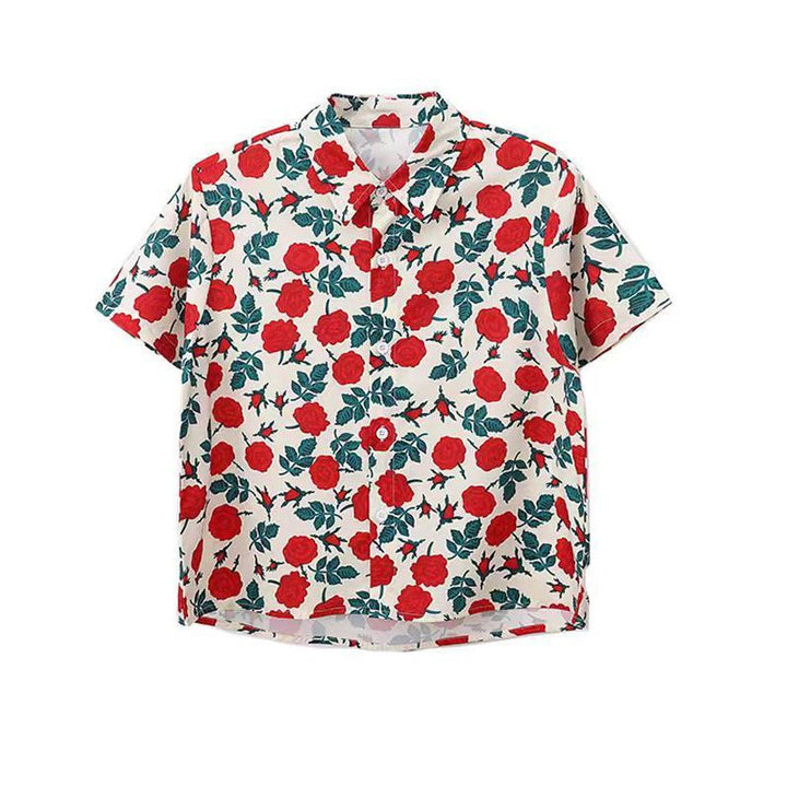 【90-140】パターンプリント半袖シャツ