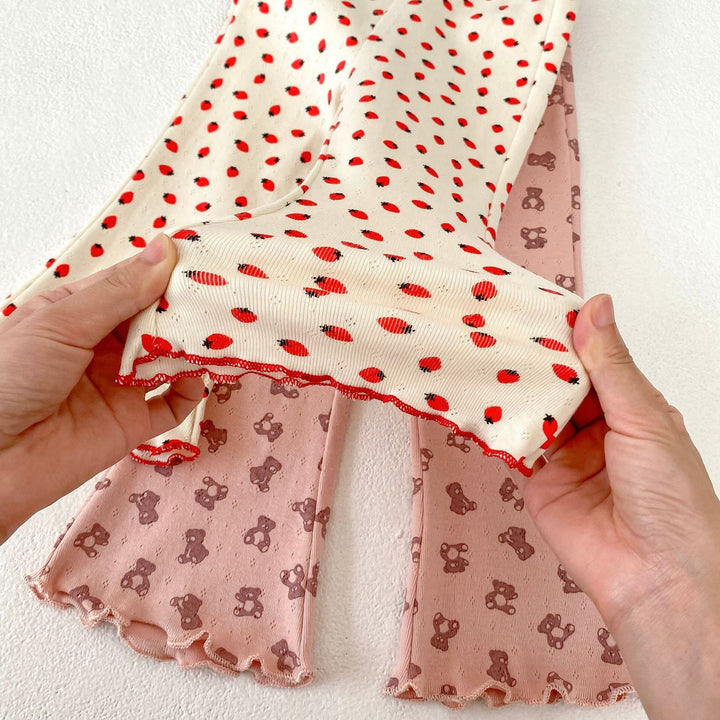 【73-110】パターンプリントフレアロングパンツ