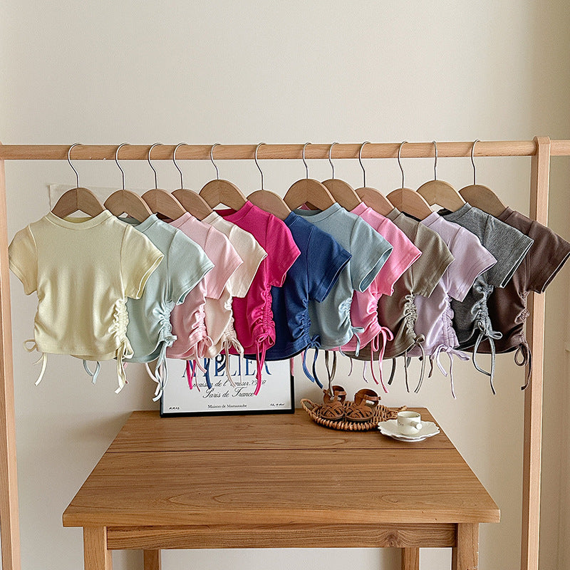 【90-140】ウエストシャーリングTシャツ×フレアパンツセット