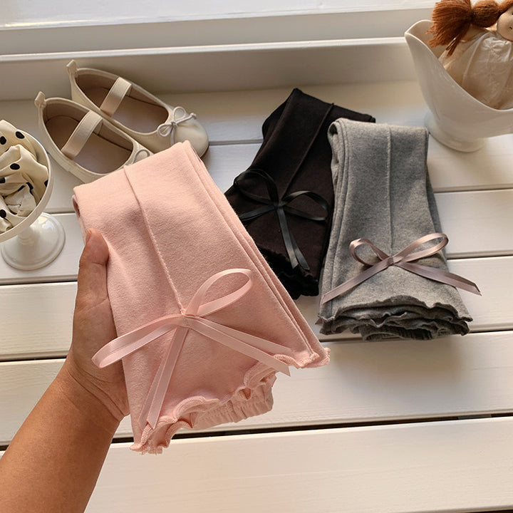 【90-150】裾リボンメロウフレアパンツ