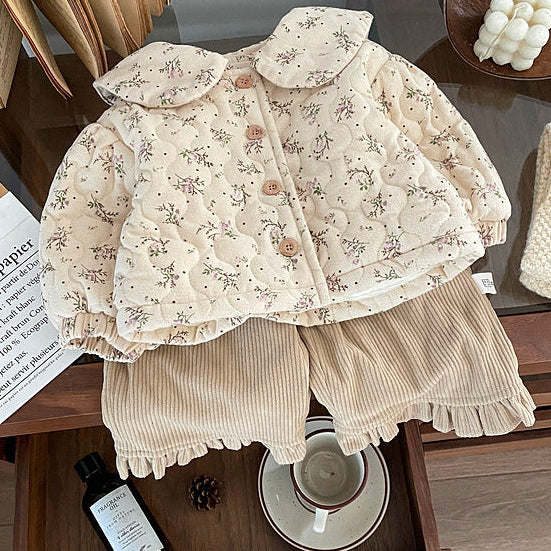 【73-100】襟付きボタニカル柄ジャケット