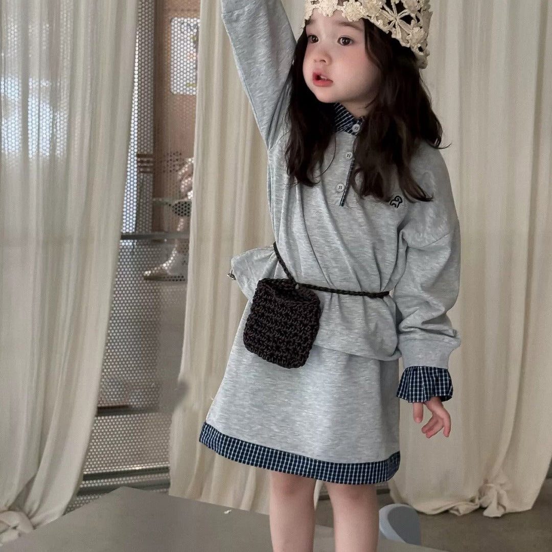 【80-140】チェックヘムデザインスカート