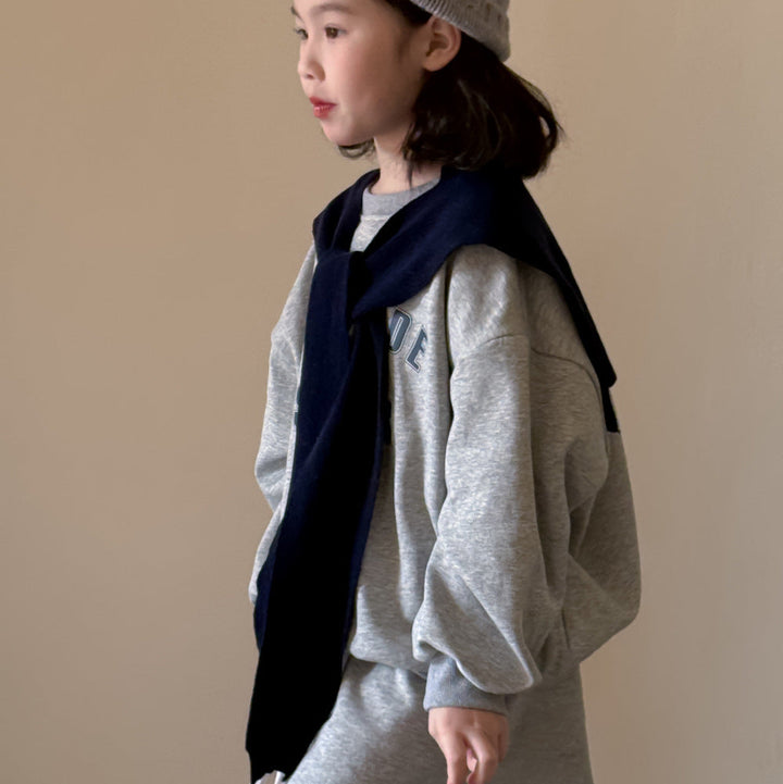 【90-150】英字ロゴプリントスウェットセットアップ