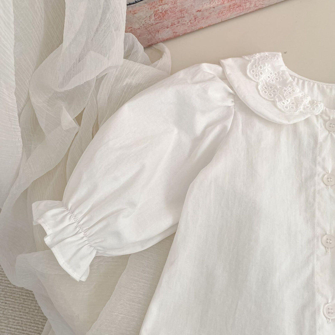 【73-120】レースデザインカラーシャツ