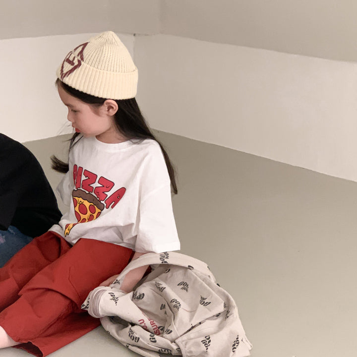 【90-150】PIZZAプリントTシャツ