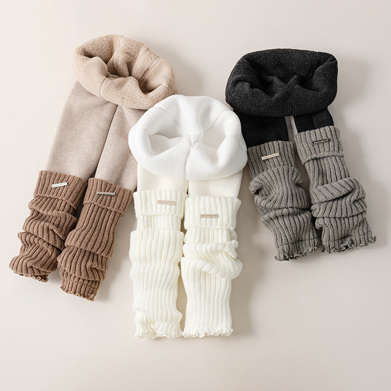 【100-155】リブレッグウォーマー付きレギンス