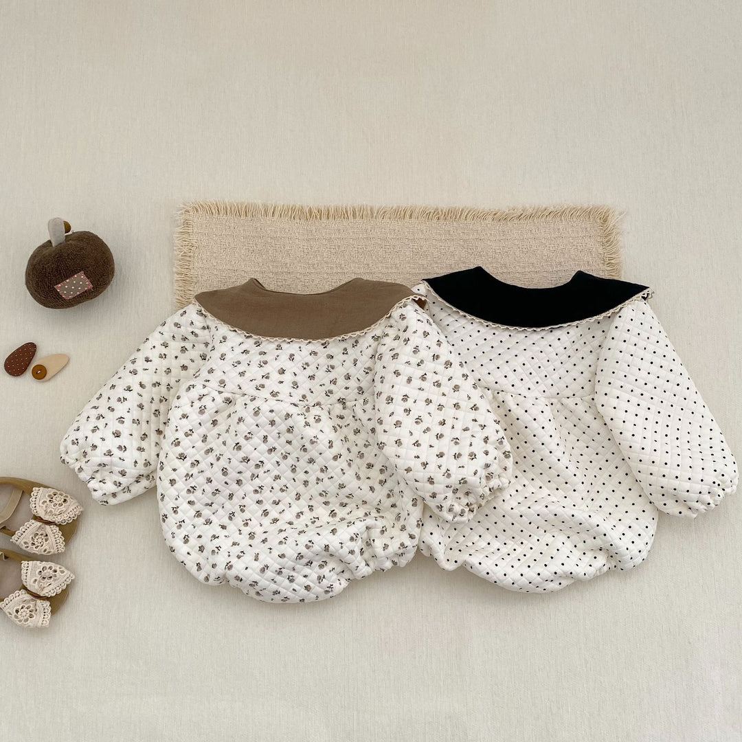 【73-100】襟付きパターンプリントロンパース