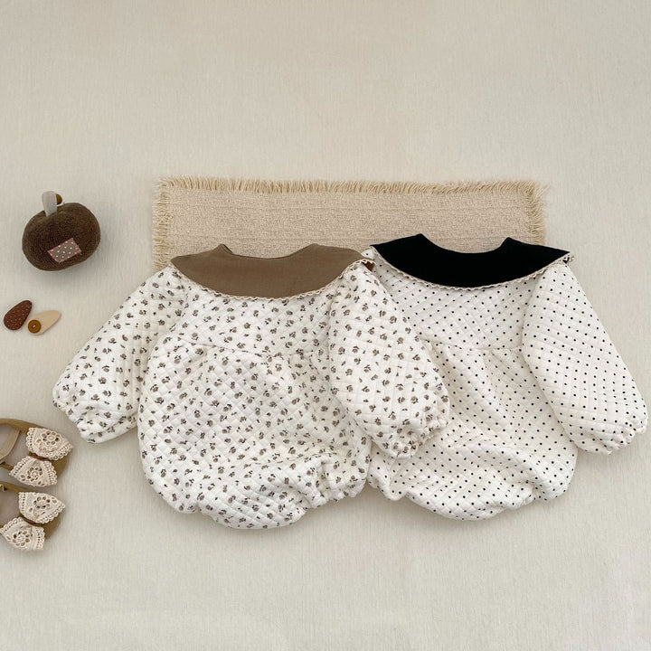 【73-100】襟付きパターンプリントロンパース