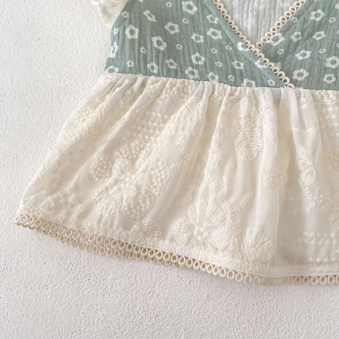 【73-110】花柄カシュクールトップス×ブルマセット