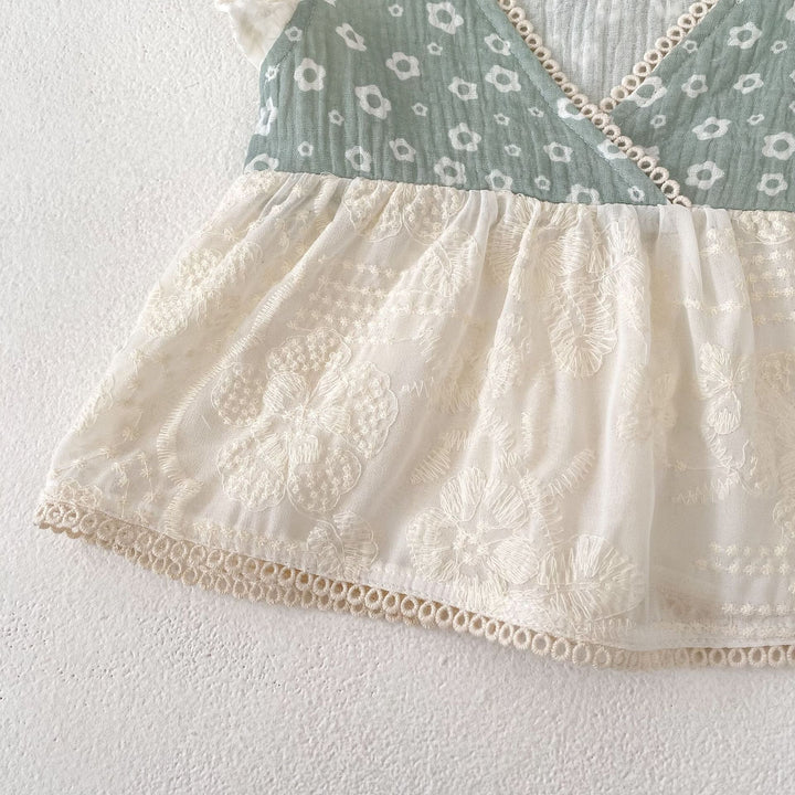 【73-110】花柄カシュクールトップス×ブルマセット