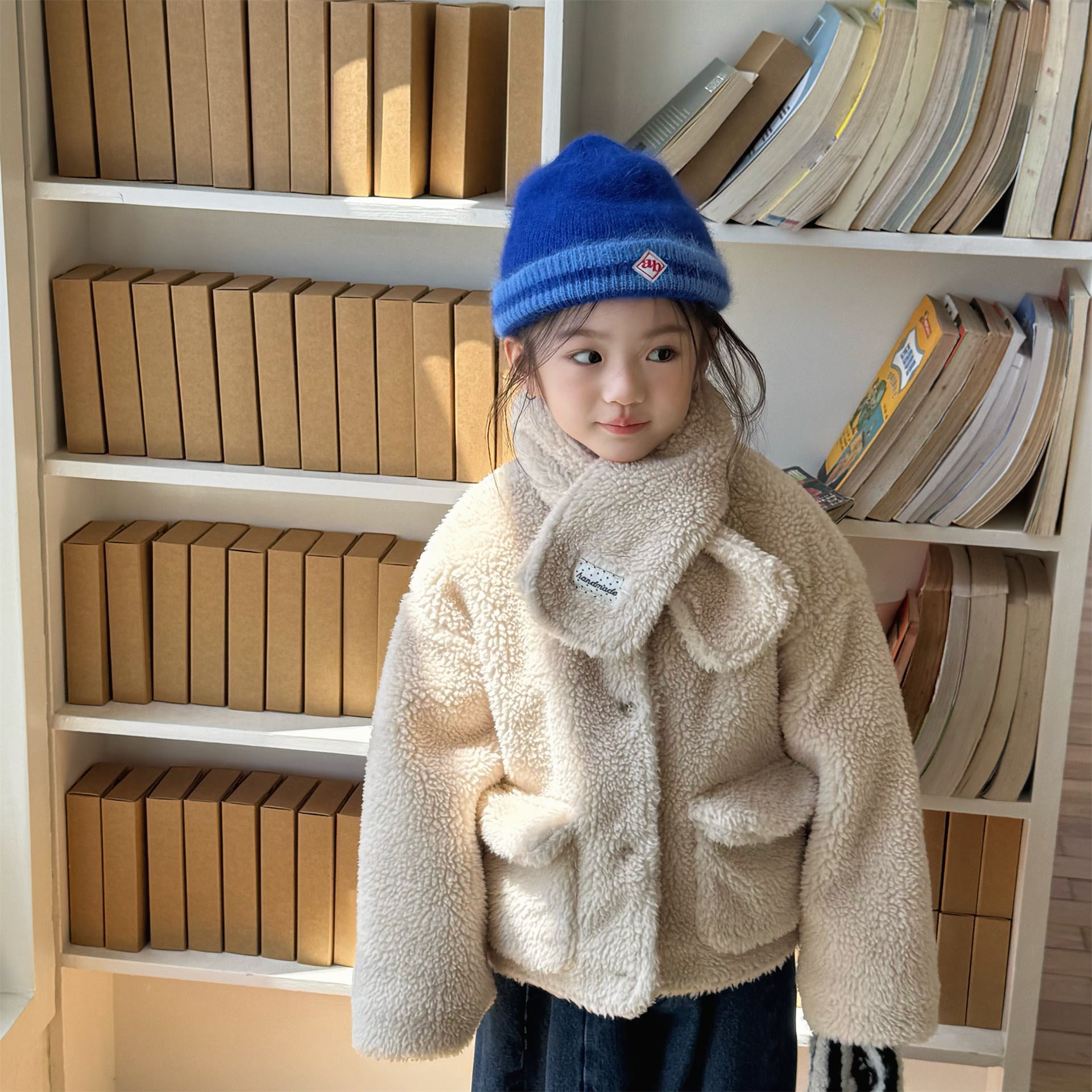 andmary elmo over boa jacket コート AND MARY / elmo over boa jacket / black Sesame Street Jacket