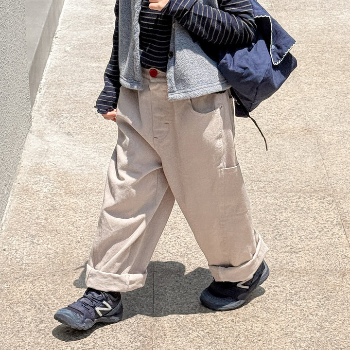 【80-130】シンプルロングパンツ