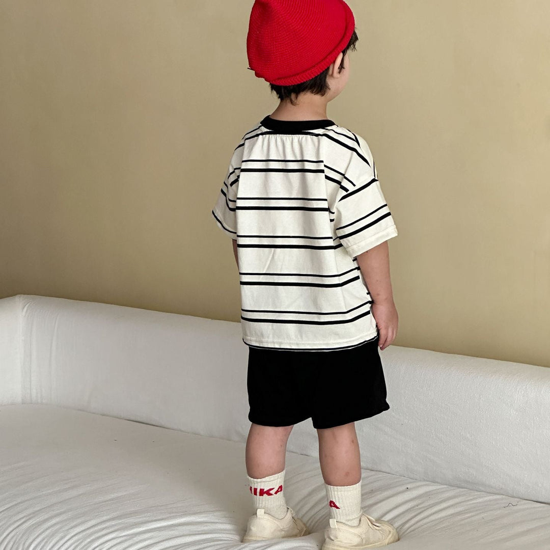 【80-150】フロントワッペンTシャツ×ハーフパンツセット