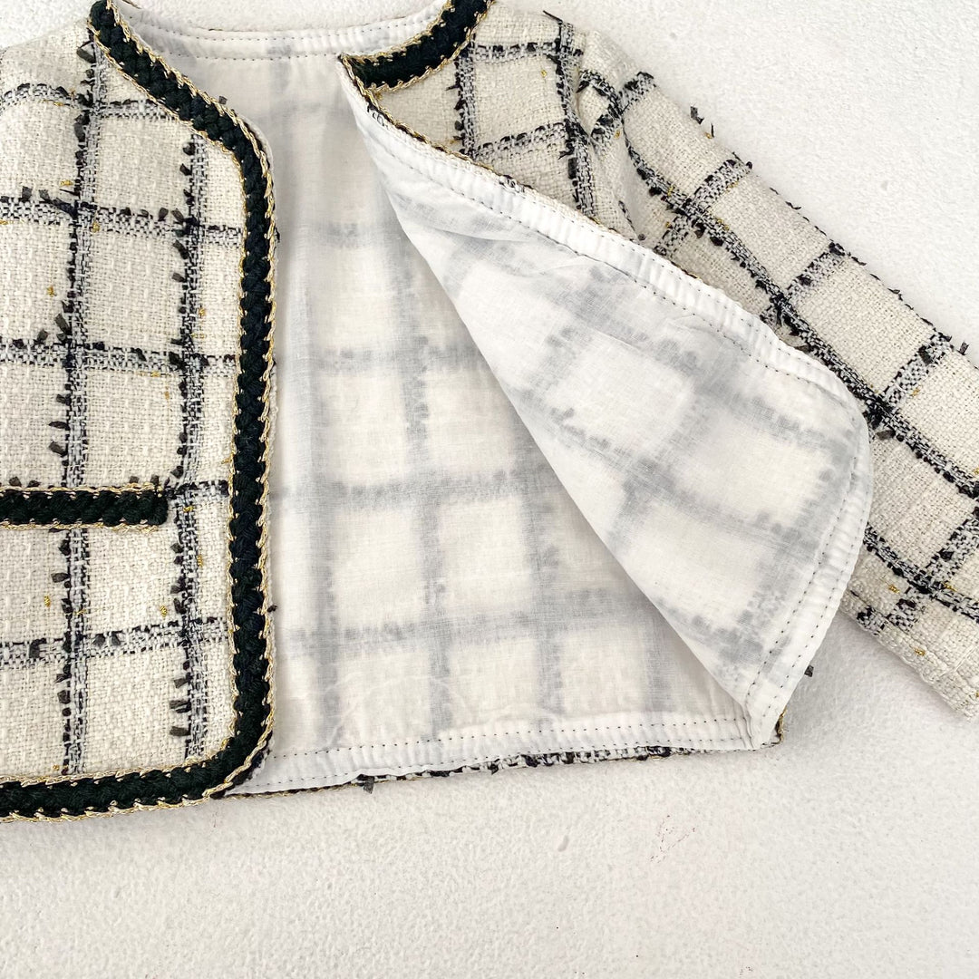 【73-100】ツイード風カーディガン